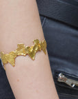 Ivy Leaf Adjustable Bracelet - GoldPlated Recycled Brass Sustainable Jewelry
