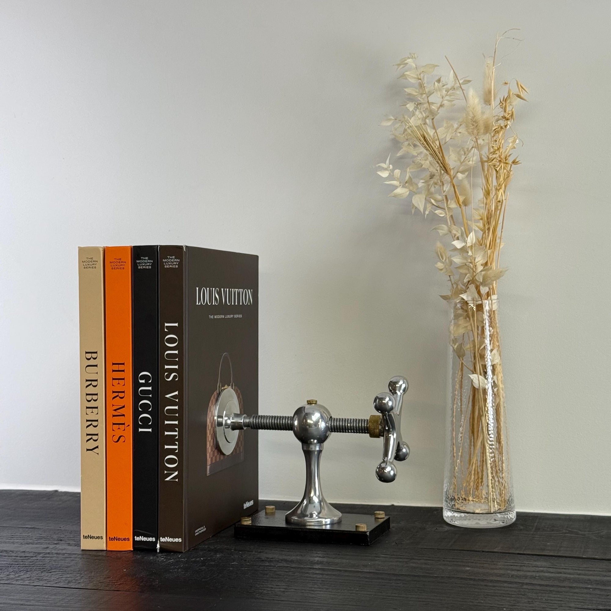 Windlass Bookend Nautical Book Holder Aluminium &amp; Brass Organizer