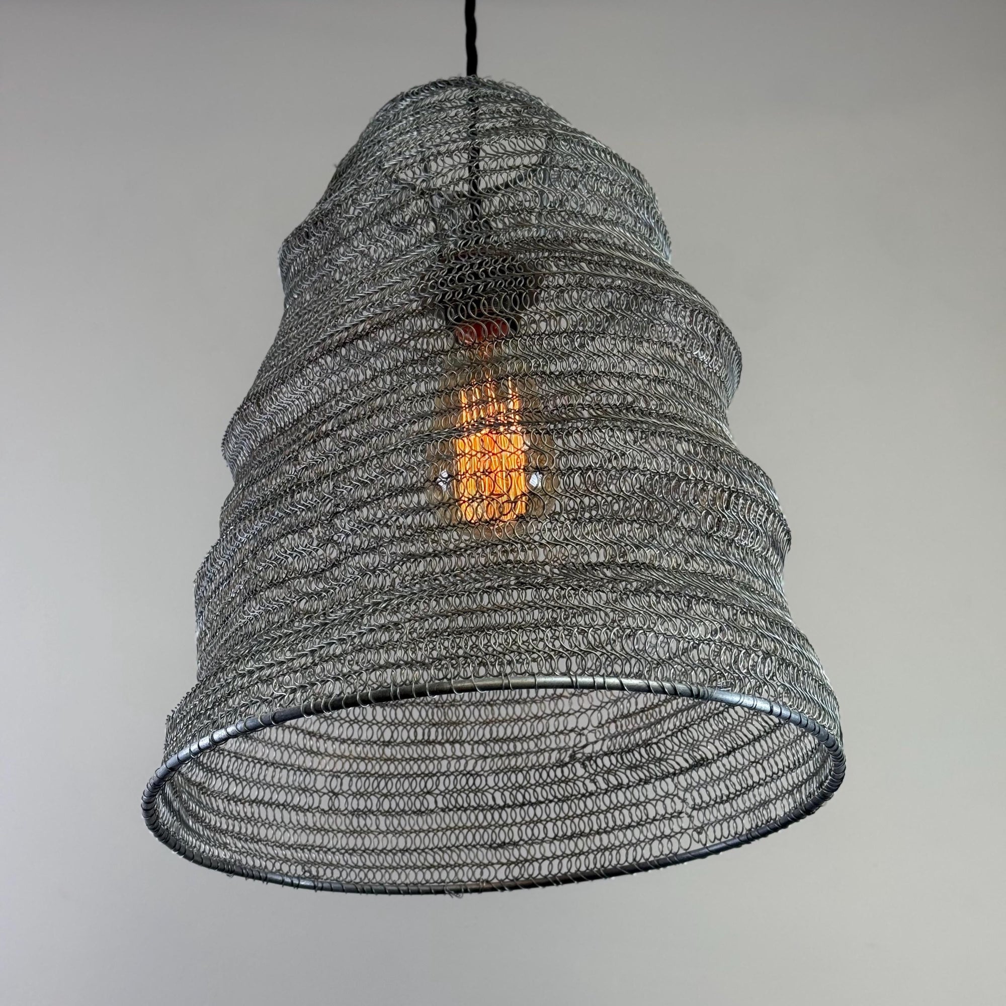 Walton ~ Beehive Large Silver Wire Mesh Lampshade Pendant Ceiling Light
