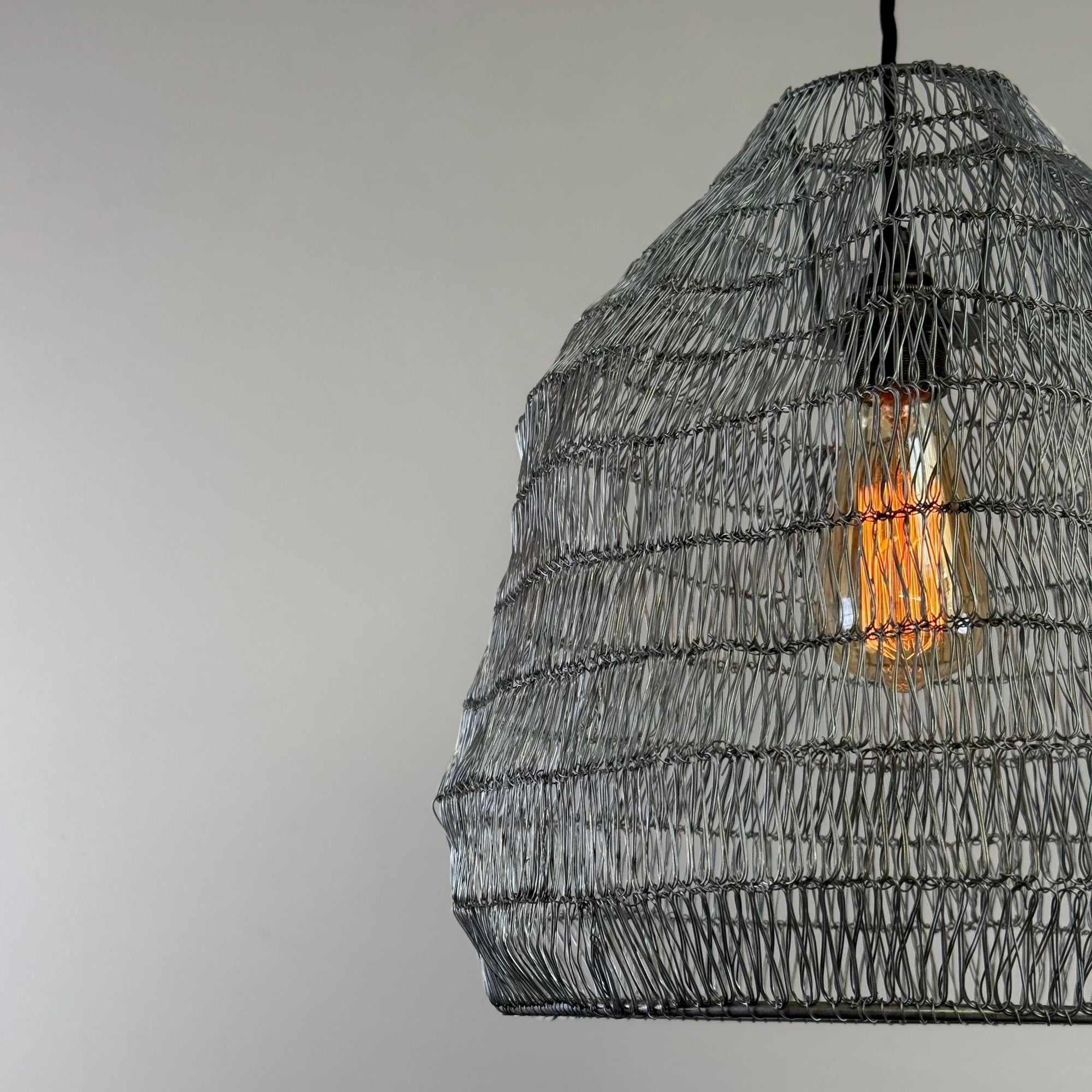 Walton ~ Beehive Large Silver Wire Mesh Lampshade Pendant Ceiling Light