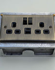 Antique Brass Double Switched Socket | 13A 2 Gang Solid Cast Metal