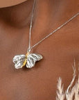 Butterfly Pendant: Gold Plated Sterling Silver (Eco Friendly Necklace)-4