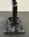 Vice Clamp Adjustable Stool | Cast Iron Industrial Seat | Leather Top