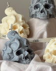 Skull Candle with Octopus: Spooky Halloween Soy Wax Decor-1