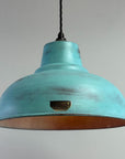 Salthouse XL Copper Verdigris Patina Lampshade Pendant Light - 14.5 Inch
