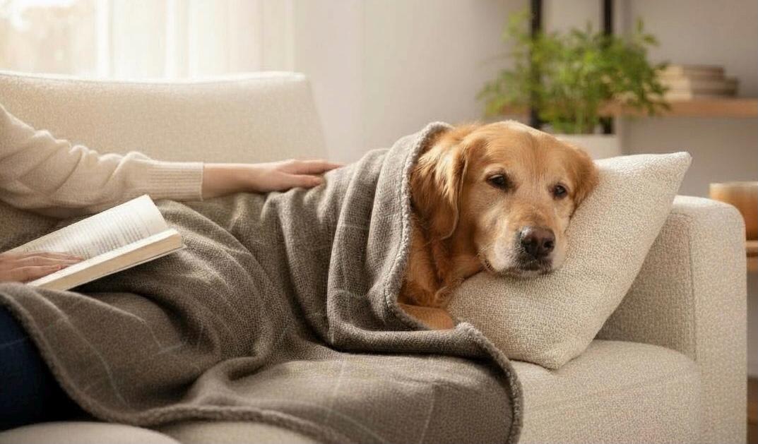 Luxury Grey &amp; Teal Check Dog Blanket | Handmade Reversible Sherpa Fleece | Customisable Pet Blanket UK