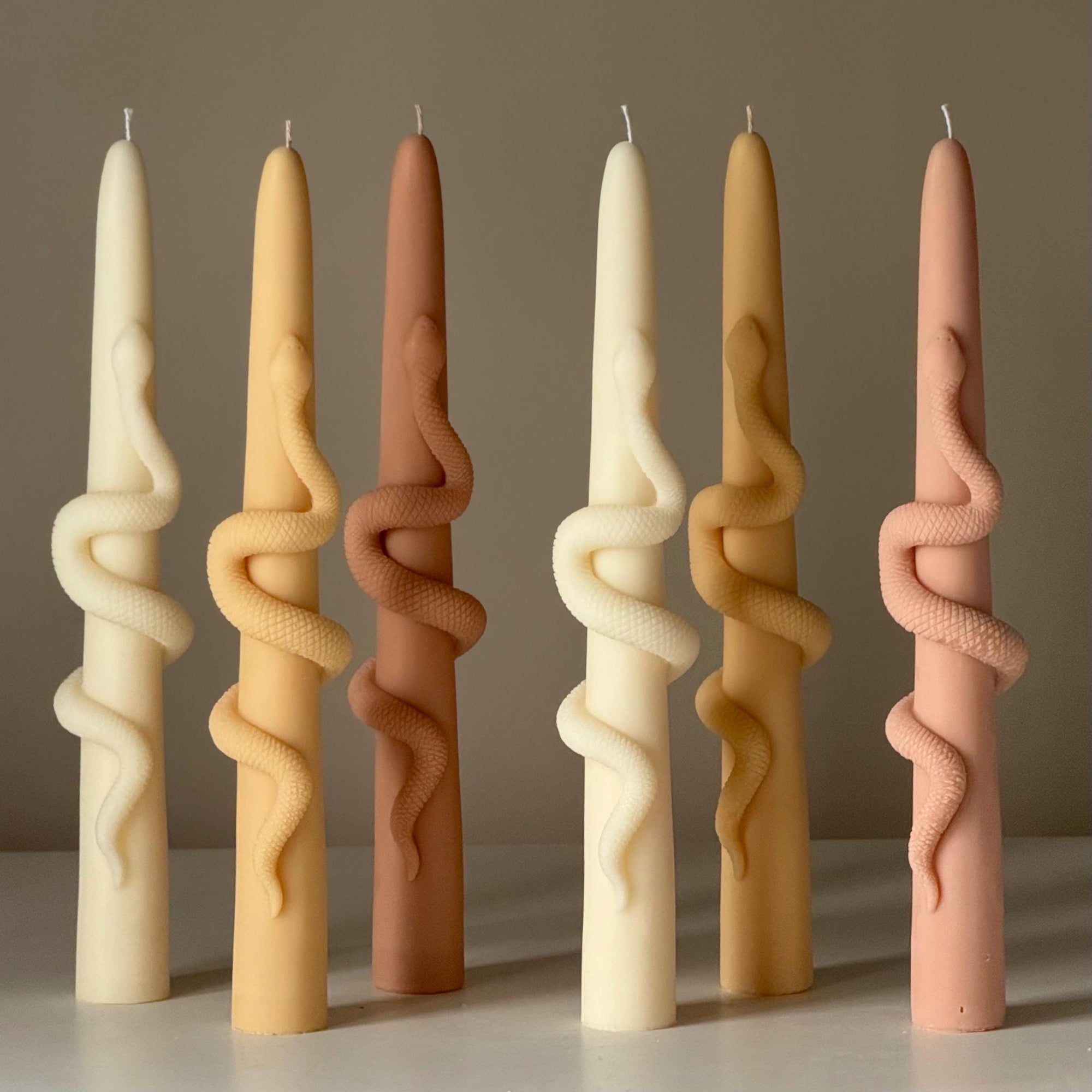Snake Taper Soy Wax Candle: Decorative Column Pillar Candle-3