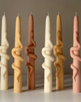 Snake Taper Soy Wax Candle: Decorative Column Pillar Candle-0