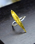 Olive Leaf Ring Sterling Silver: Adjustable Nature Inspired Jewelry-1