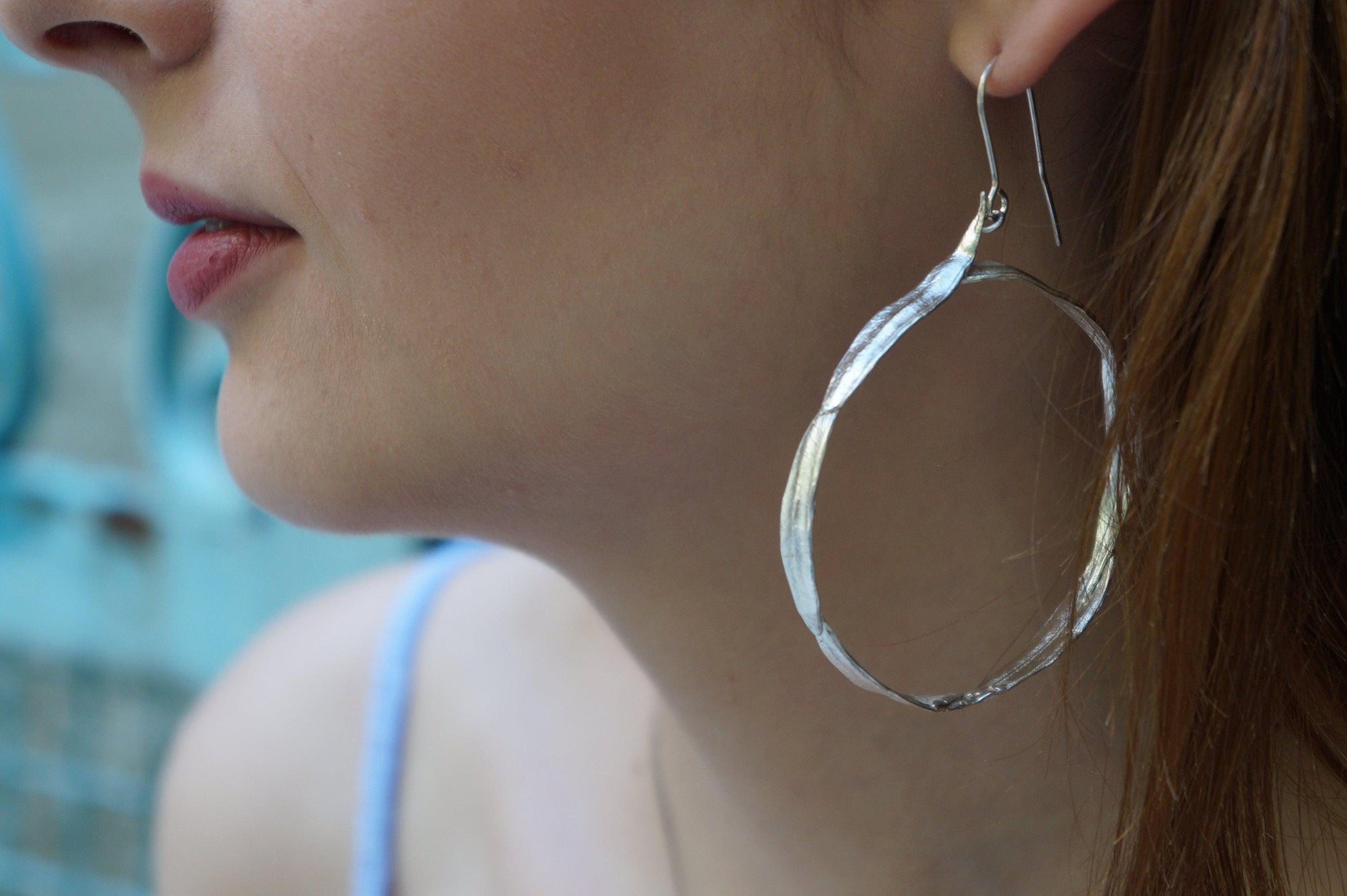 Real Olive Leaf Silver Hoop Earrings, Handmade Nature Jewelry, Organic Botanical Hoops, Unique Gift for Nature Lovers, Gold or Sterling Silver 925