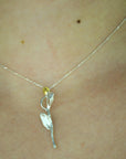 Real Olive Branch Silver Pendant Necklace, Handmade Nature Jewelry, Organic Botanical Pendant, Gift for Peace & Protection, Sterling Silver 925
