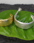 Real Olive Leaf Hoop Earrings, Handmade Nature Jewelry, Organic Botanical Hoops, Gift for Peace & Protection, Gold or Sterling Silver 925