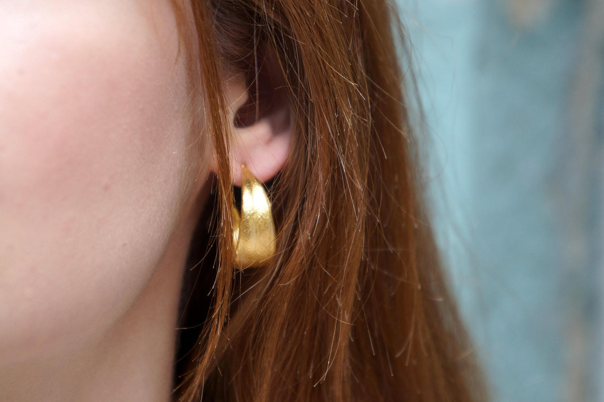 Real Olive Leaf Hoop Earrings, Handmade Nature Jewelry, Organic Botanical Hoops, Gift for Peace &amp; Protection, Gold or Sterling Silver 925