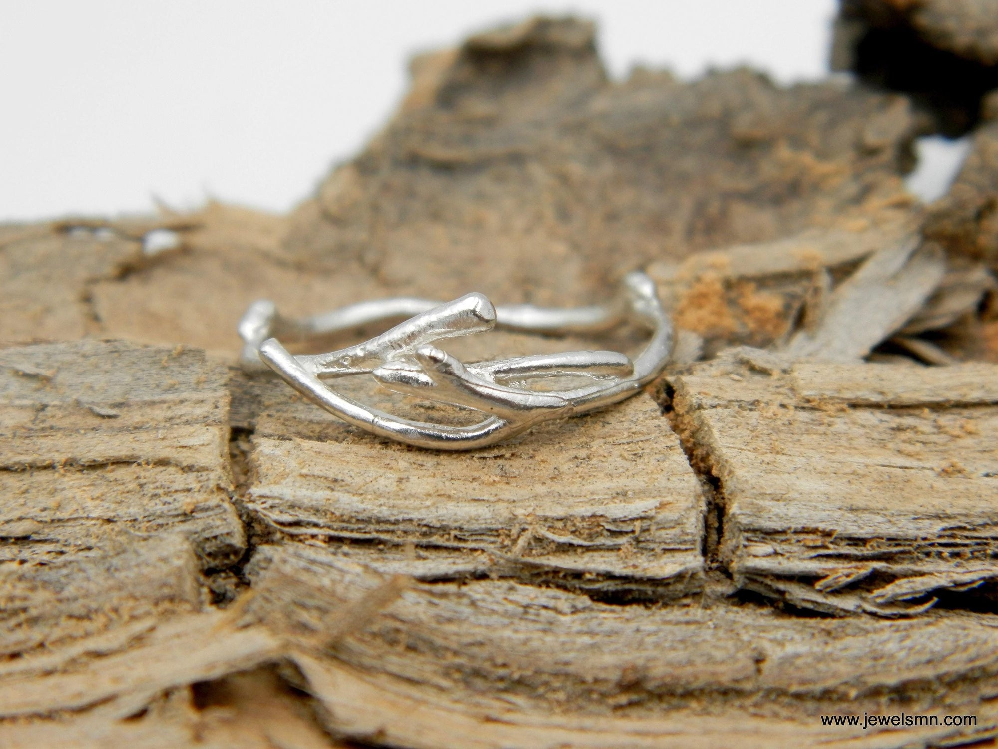 Silver Jasmine Ring, Sterling Silver Jewelry, Jasmine Branch Ring, Band Jewelry, Gift for Her, Birthday Gift for Women, Handmade Jewelry-0
