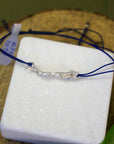 Jasmine Twig Bracelet: Adjustable Sterling Silver Cord-1