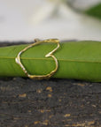 Real Jasmine Twig Silver Ring with Heart Detail, Handmade Nature Jewelry, Organic Botanical Band, Gift for Beauty & Appreciation, Sterling Silver 925
