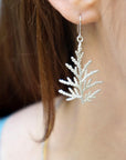 Cypress Leaf Earrings: Lightweight Dangle - Gold or Silver-1