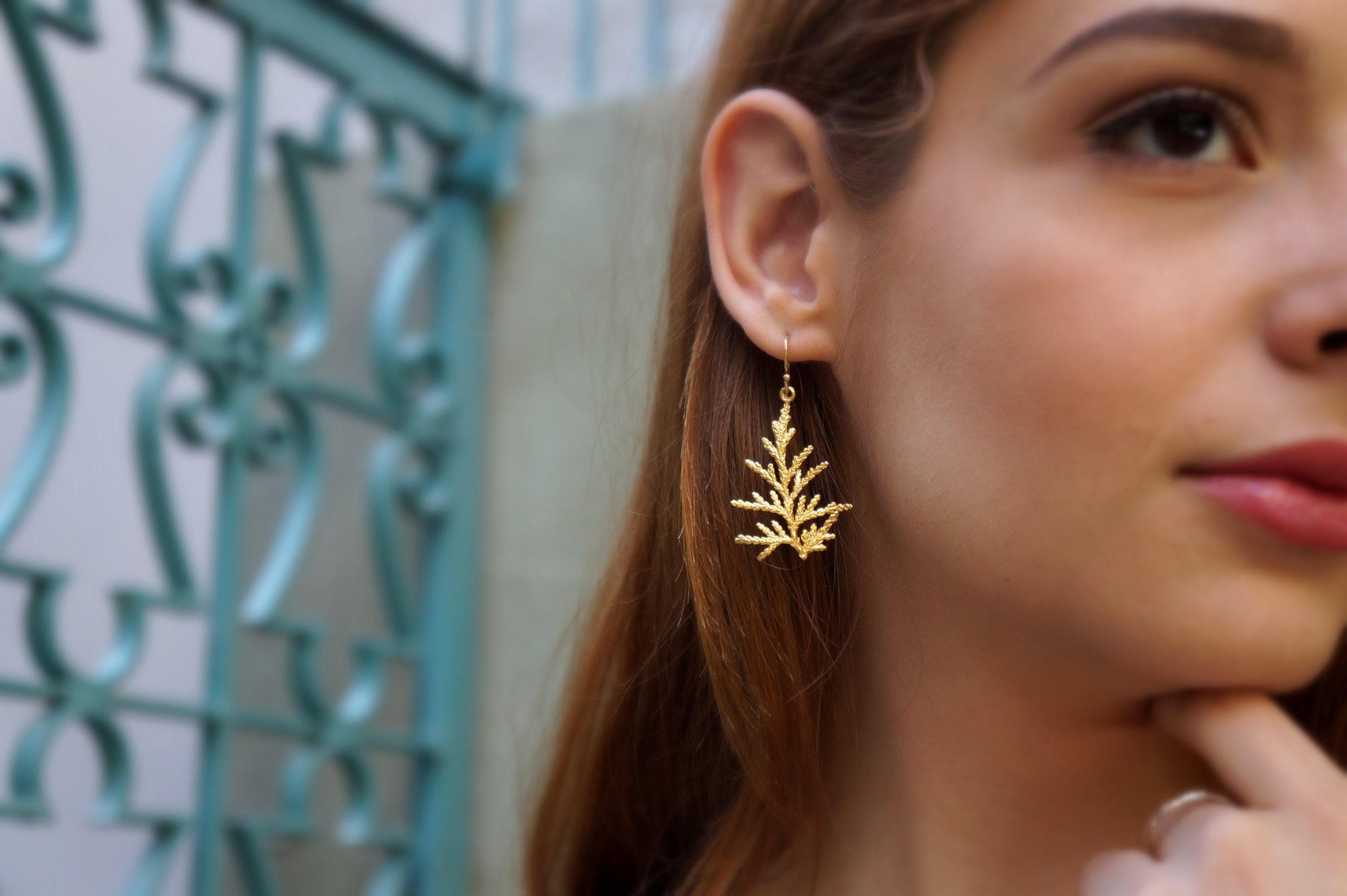 Cypress Leaf Earrings: Lightweight Dangle - Gold or Silver-2