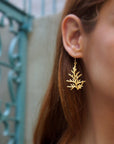 Cypress Leaf Earrings: Lightweight Dangle - Gold or Silver-2