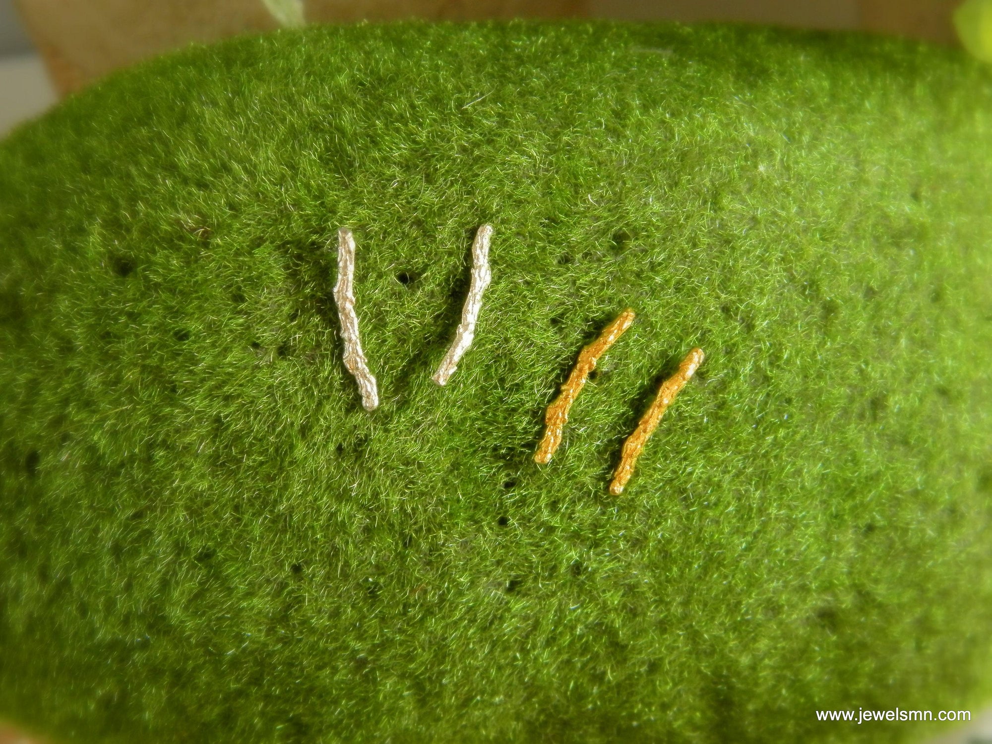 Sterling Silver Stud Earrings: Minimalist Cypress Twig - Unisex-4