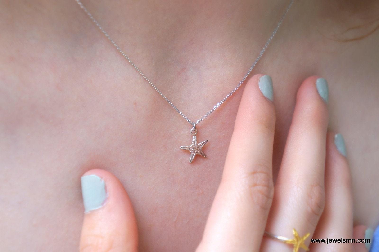 Tiny Real Starfish Necklace - Minimalist Eco-Friendly Jewelry-0