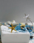Gold Starfish Bracelet, Two-Tone Silver and Gold, Nature Inspired Jewelry Gift for Women-1