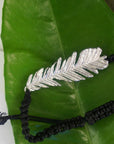 Real Acacia Leaf Cord Bracelet, Handmade Nature Jewelry, Adjustable Botanical Cord Bracelet, Gift for Renewal & Fortitude, Gold or Sterling Silver 925