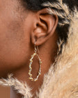 Mimosa Twig Hoop Earrings: Gold Plated Recycled Silver, Nature Inspired-4