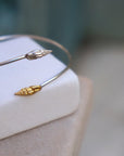 Shell Cuff Bracelet: Sterling Silver with Gold Plating - Adjustable Fit-3