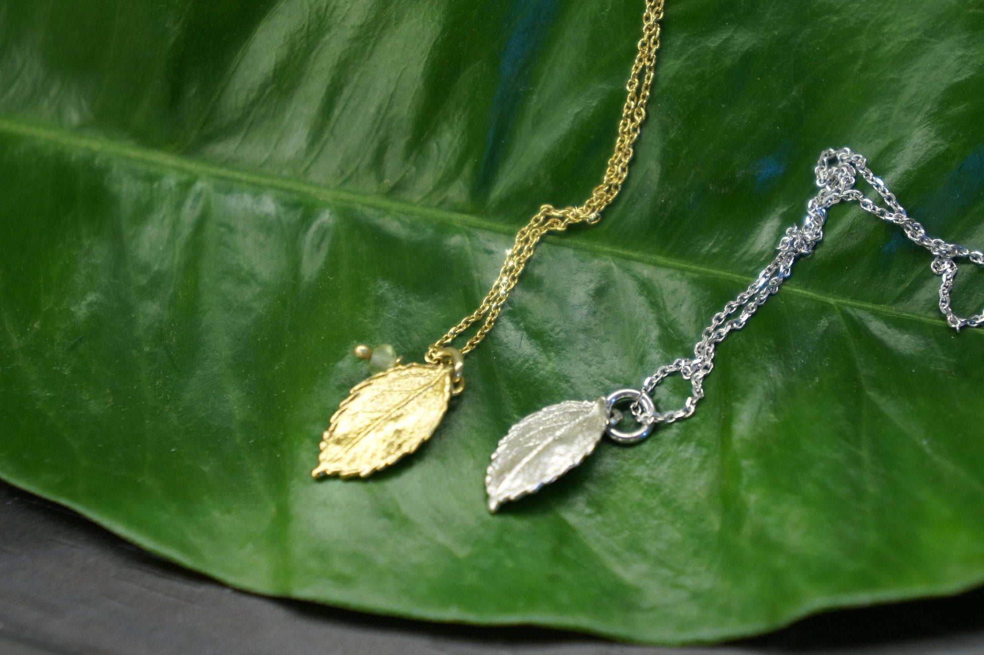Rose Leaf Necklace, Gold-Plated Sterling Silver, Nature-Inspired Jewelry Gift for Women-1