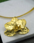 Orchid Necklace: Delicate Real Flower Jewelry (Gold Plated Silver)-1
