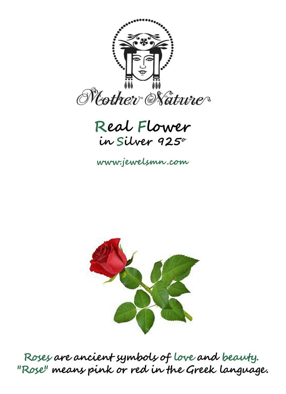 Rose Leaf Necklace, Gold-Plated Sterling Silver, Nature-Inspired Jewelry Gift for Women-3