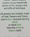 Real Pressed Flower Silver Pendant Necklace, Handmade Minimalist Jewelry, Organic Botanical Pendant, Gift for Vitality & Enthusiasm, Sterling Silver 925
