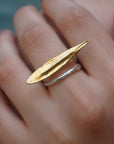 Real Olive Leaf Silver Ring, Handmade Nature Jewelry, Organic Botanical Band, Gift for Peace & Protection, Gold or Sterling Silver 925