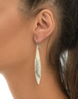 Nature-Inspired Olive Leaf Earrings, Long Dangle (Recycled Sterling)-0