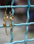 Real Olive Branch Gold Earrings, Handmade Nature Jewelry, Organic Nature Earrings, Gift for Peace & Protection, Gold or Sterling Silver 925