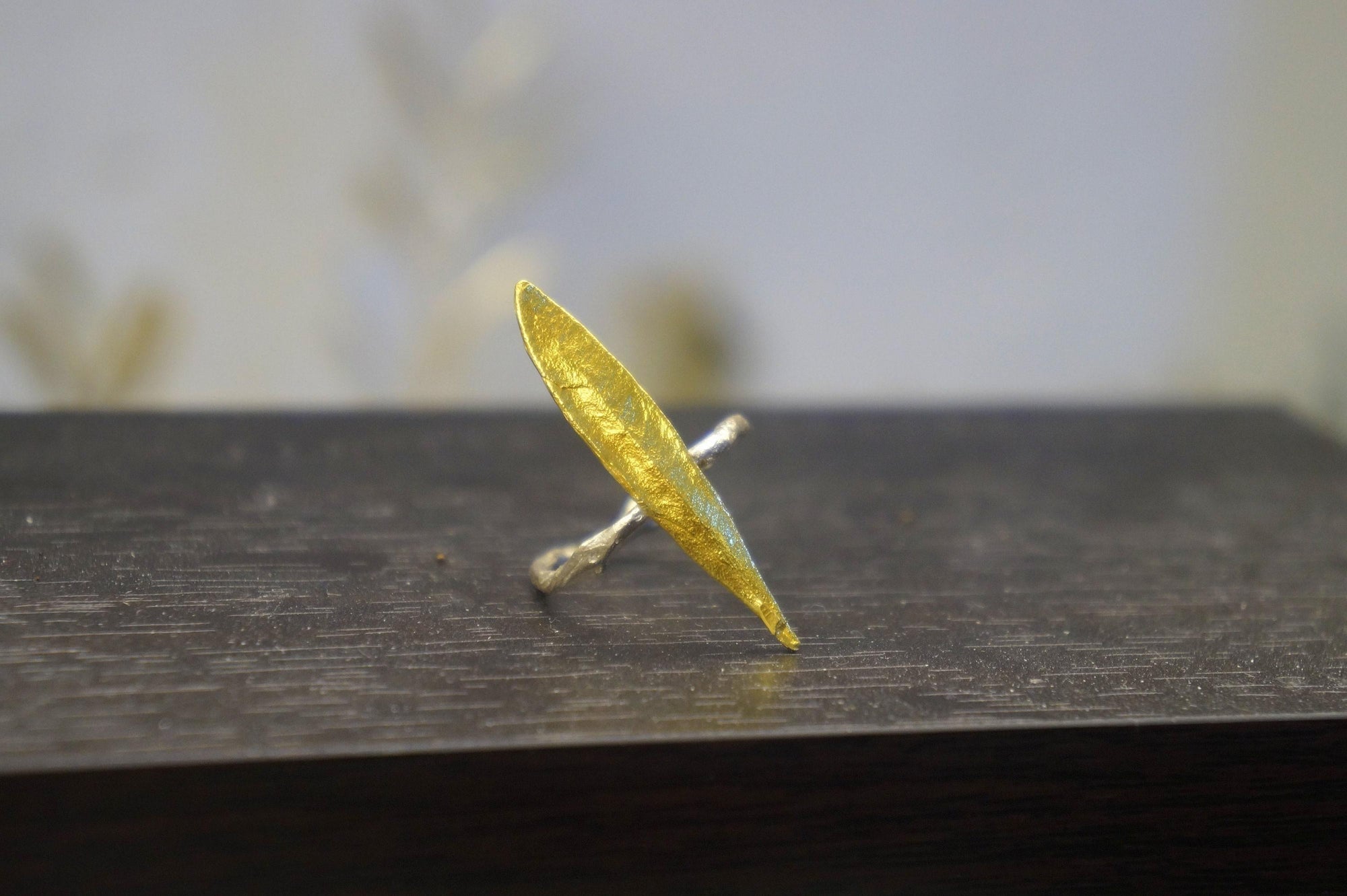 Olive Leaf Ring Sterling Silver: Adjustable Nature Inspired Jewelry-0