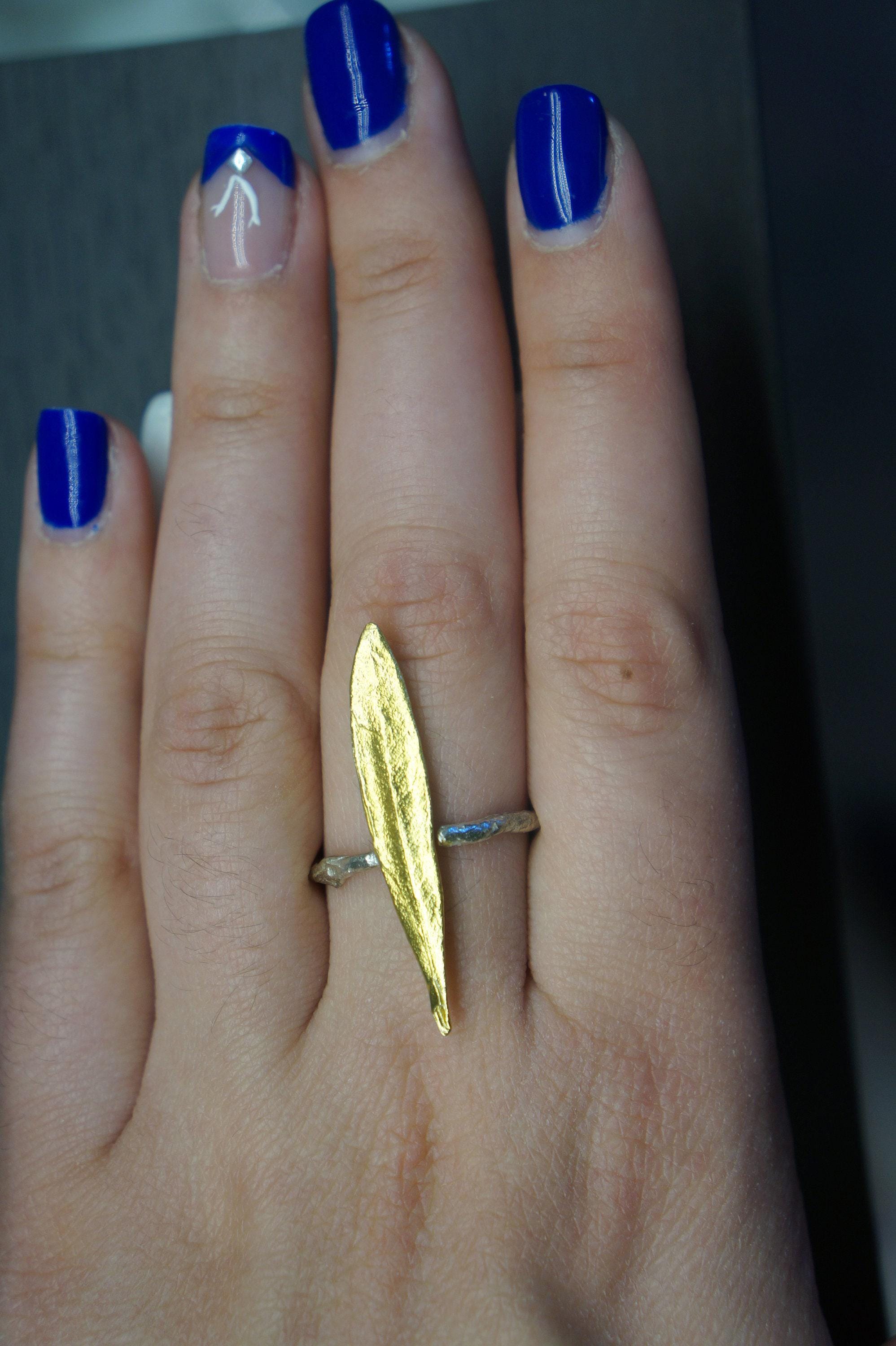 Olive Leaf Ring Sterling Silver: Adjustable Nature Inspired Jewelry-3