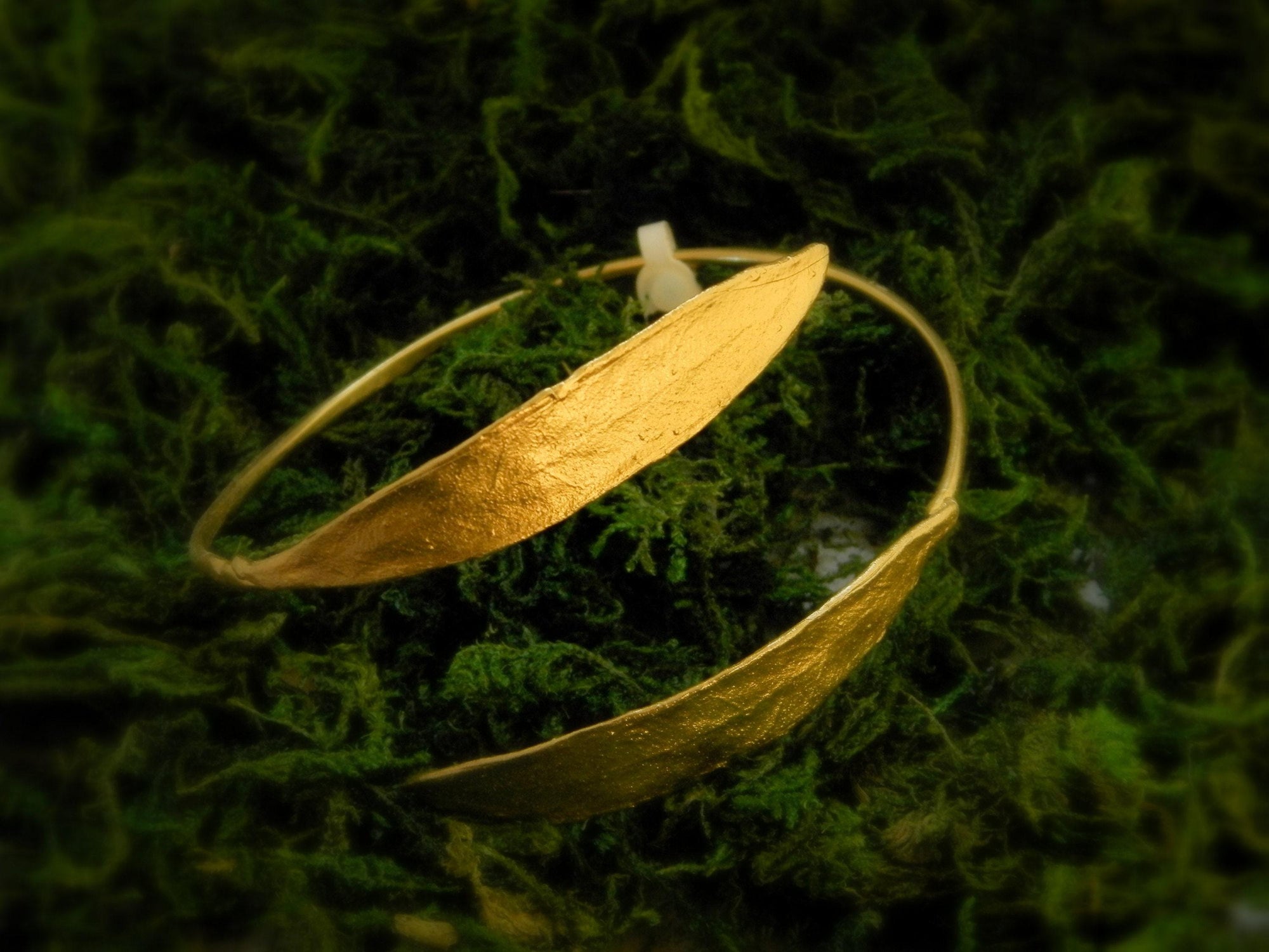 Gold Olive Leaf Bracelet, Gold-Plated Sterling Silver Jewelry, Silver Cuff, Gift for Her, Birthday Gift for Women, Handmade Jewelry-0