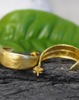 Real Olive Leaf Hoop Earrings, Handmade Nature Jewelry, Organic Botanical Hoops, Gift for Peace & Protection, Gold or Sterling Silver 925