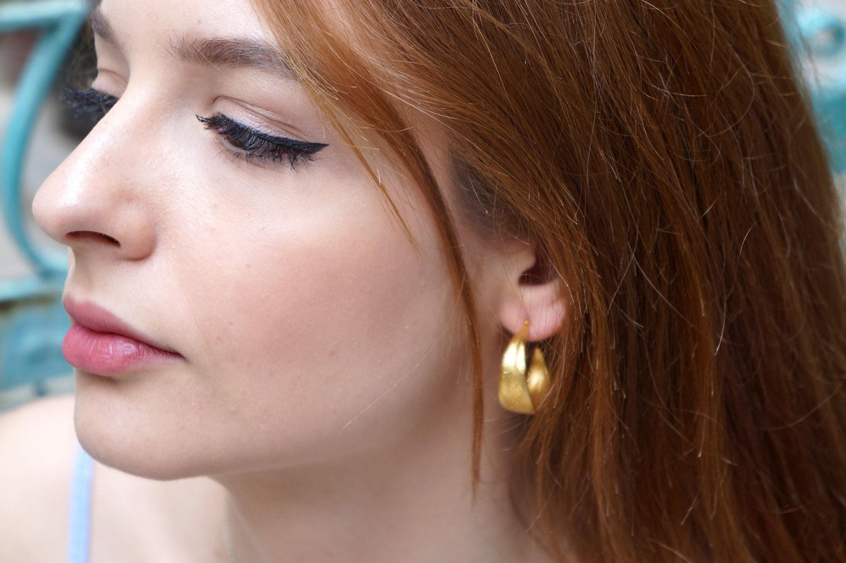 Real Olive Leaf Hoop Earrings, Handmade Nature Jewelry, Organic Botanical Hoops, Gift for Peace &amp; Protection, Gold or Sterling Silver 925
