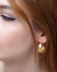 Real Olive Leaf Hoop Earrings, Handmade Nature Jewelry, Organic Botanical Hoops, Gift for Peace & Protection, Gold or Sterling Silver 925