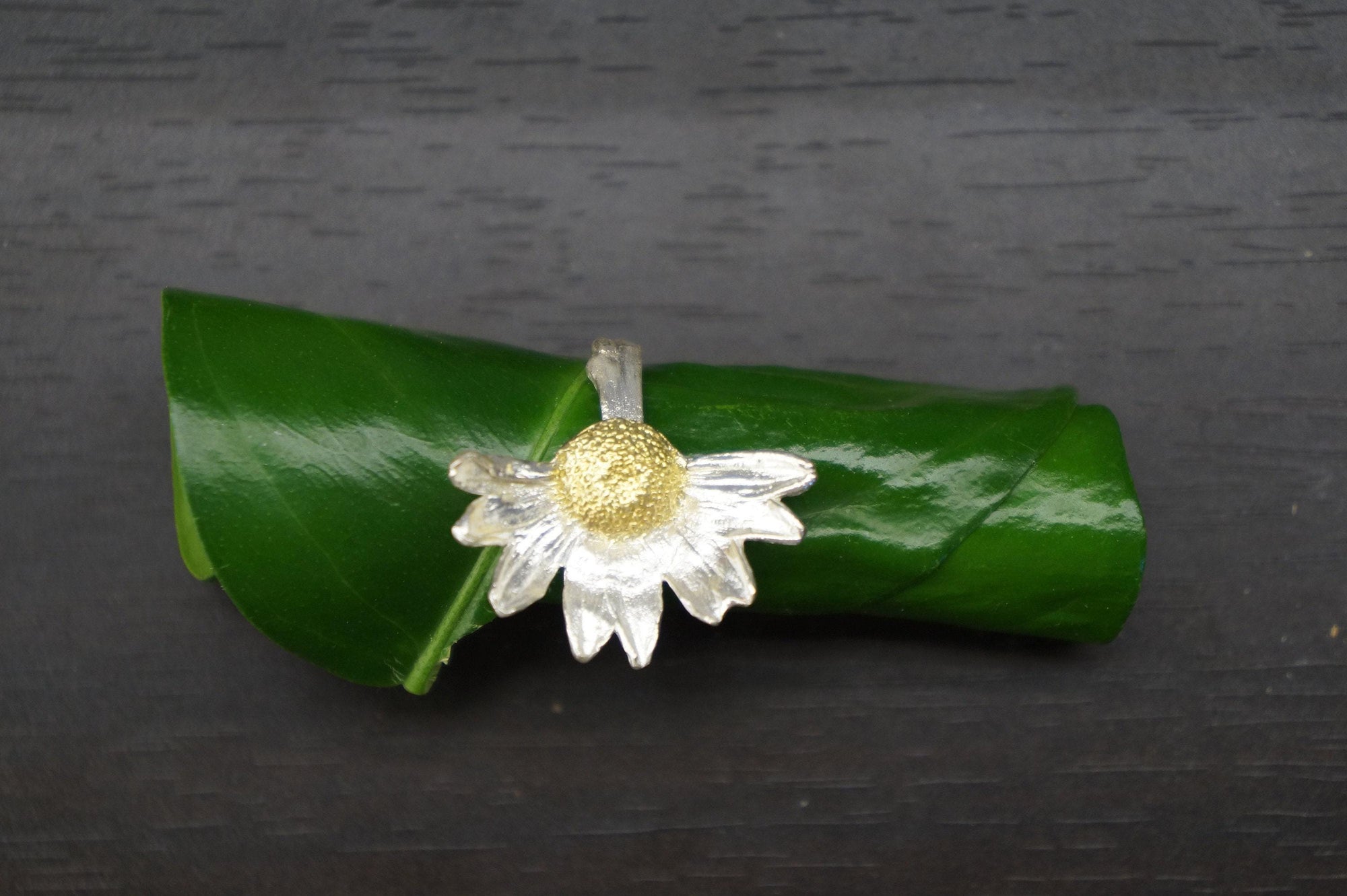 Sterling Silver Daisy Ring - Adjustable Floral Design-2