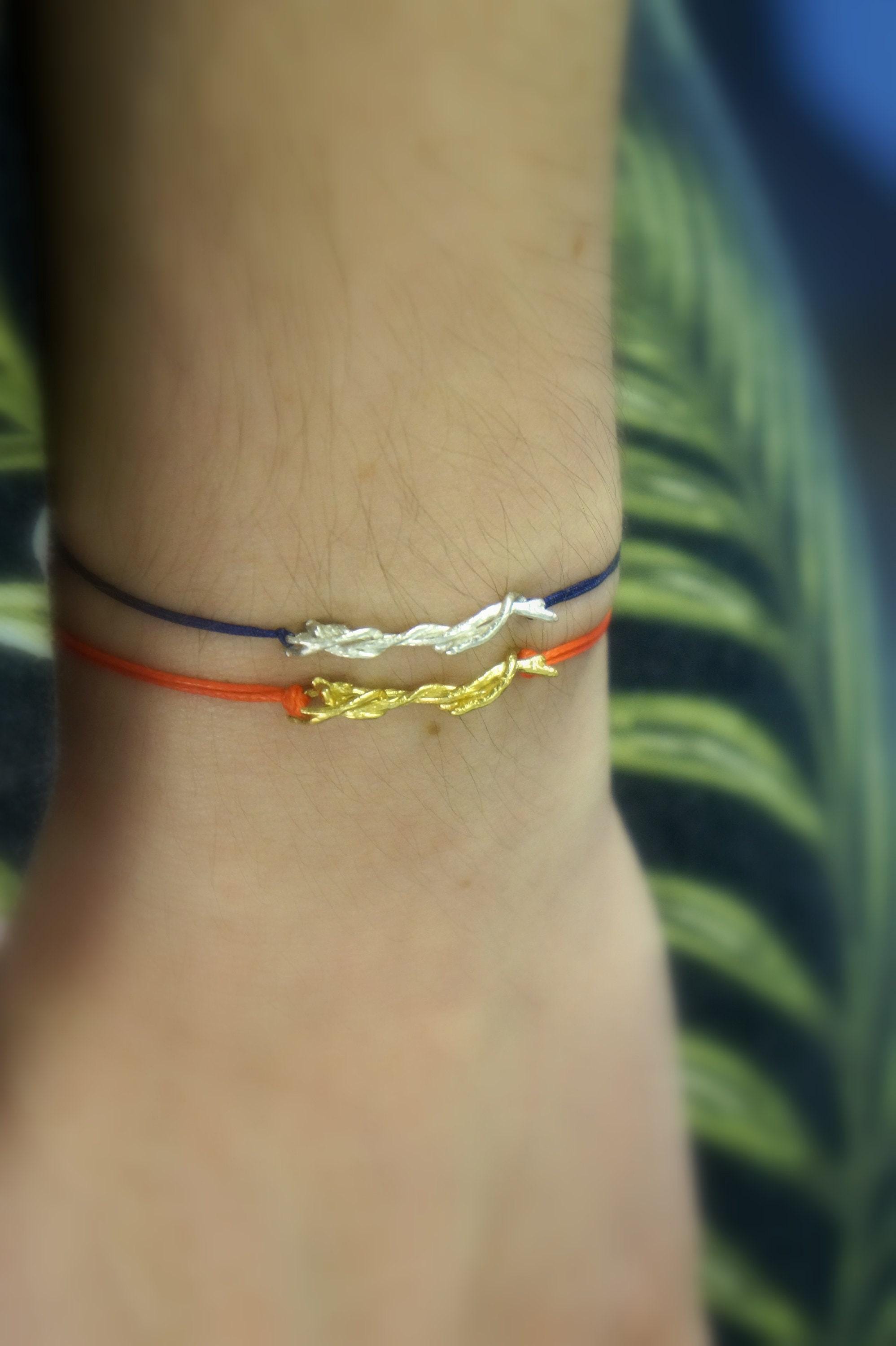 Jasmine Twig Bracelet: Adjustable Sterling Silver Cord-3