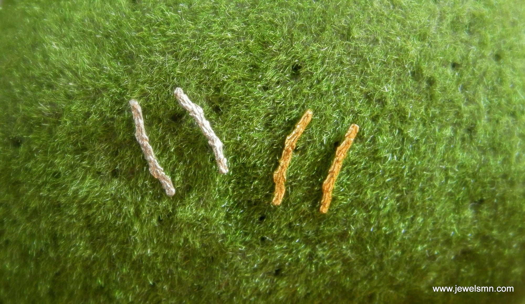 Sterling Silver Stud Earrings: Minimalist Cypress Twig - Unisex-1