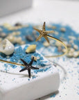 Nature-Inspired Starfish Bracelet, Two Tone Silver and Gold (Adjustable Cuff)-3