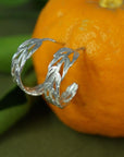 Real Araucaria Leaf Hoop Earrings, Handmade Nature Jewelry, Organic Botanical Hoops, Unique Gift for Nature Lovers, Gold or Sterling Silver 925