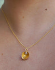 Solid Gold Sea Shell Necklace with Pearl, Handmade Minimalist Jewelry, Organic Beach Pendant, Gift for Luck, Real Gold (9K, 14K, 18K)