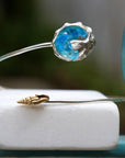Murano Glass Silver Bangle Bracelet, Handmade Nature Jewelry, Organic Forest Cuff, Gift for Longevity & Love, Sterling Silver 925