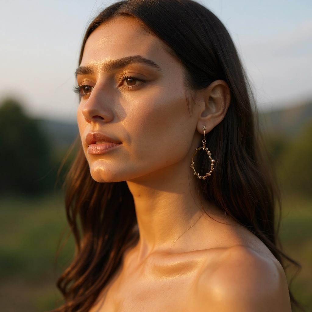 Mimosa Twig Hoop Earrings: Gold Plated Recycled Silver, Nature Inspired-2